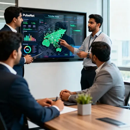 Team collaborating in modern office